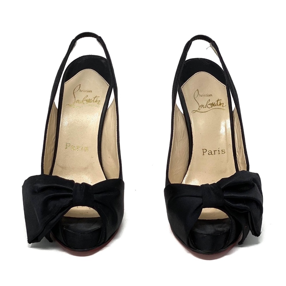 Christian Louboutin Satin Slingback Pumps 100 mm Size 37